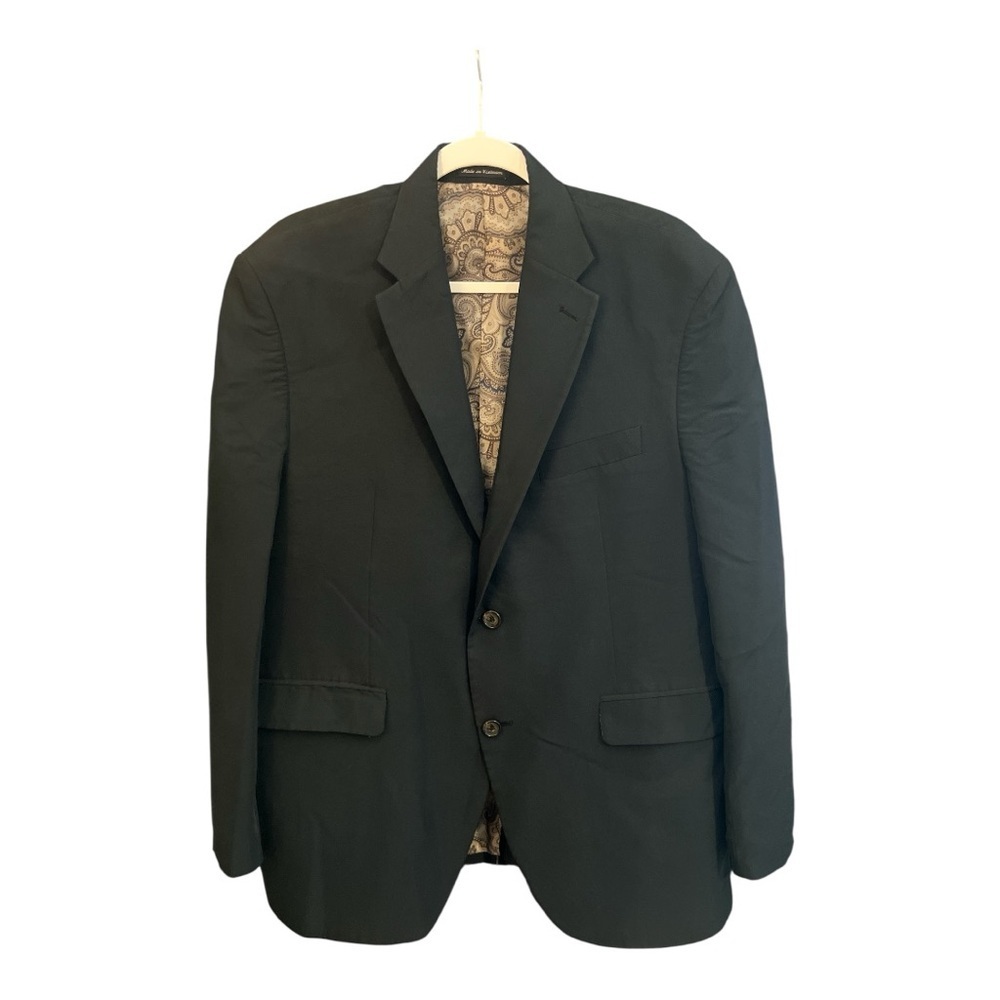 Lauren‎ Ralph Lauren 42S Black Modal Blend Blazer Jacket Paisley Lined BU3